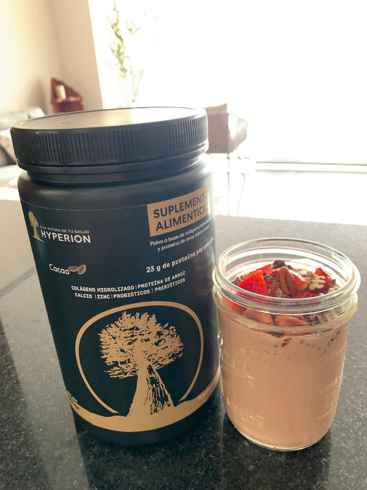 Postre de fresas con crema e HYPERION saludable