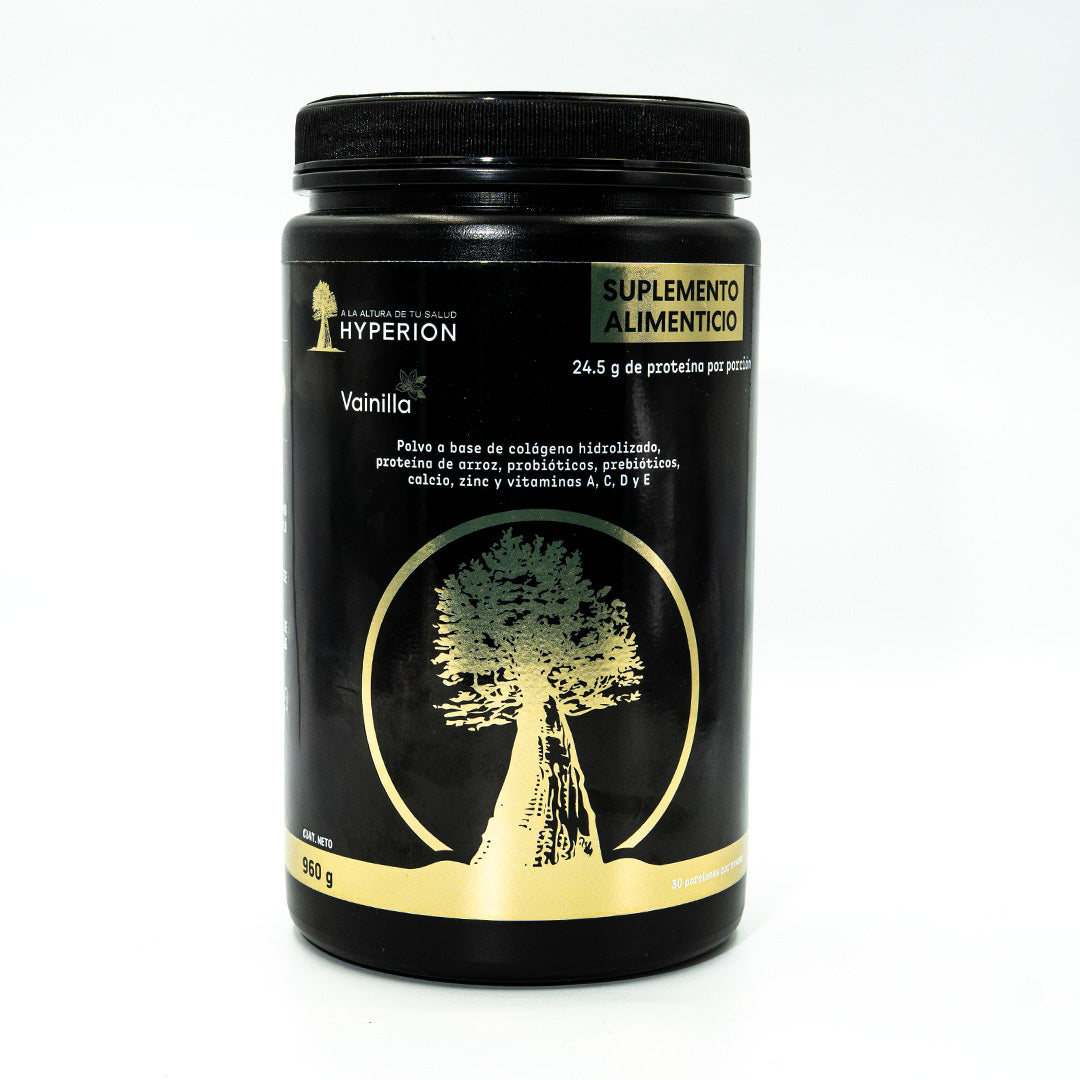 Tarro HYPERION Nutrición sabor vainilla 960 g, proteína y colágeno hidrolizado